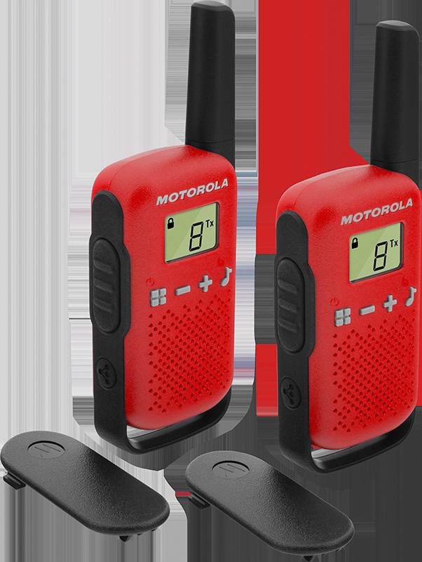 WALKIE TALKIE MOTOROLA T42 ROJO DOBLE PACK